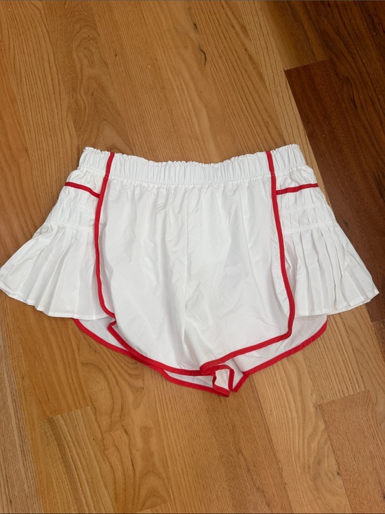 FP Movement by Free People Pants - Free People White Athletic Shorts with Red Trim